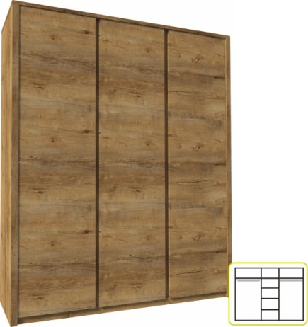 3-dveřová šatní skříň Montana S3D