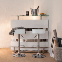 Barová židle Robdesk, bílá ekokůže/chrom