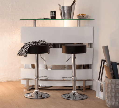 Barová židle Robdesk, černá ekokůže/chrom