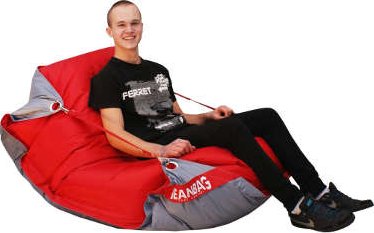 Sedací pytel BeanBag duo-scarlet rose-gray