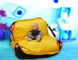 Sedací pytel BeanBag duo-brown-yellow
