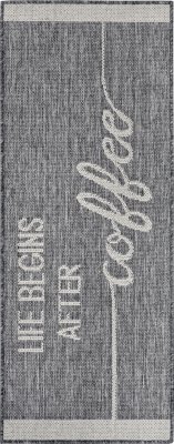 Běhoun Cucina Life Begins After Coffee 105627 Grey Cream