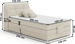 Béžová polohovací postel Chaire Boxspring 120x200 cm