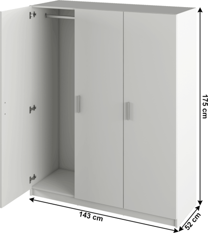 Bílá šatní skříň Desifurn
