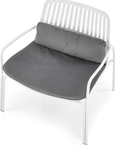 Bílé relaxační křesílko MELBY