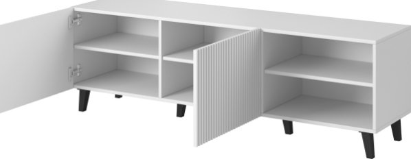 Bílý TV stolek PAFOS 2D2K