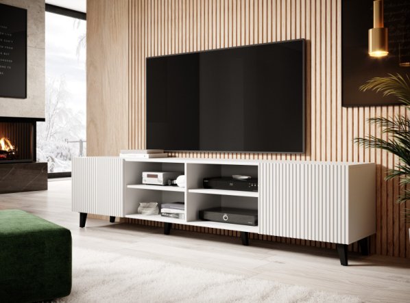 Bílý TV stolek PAFOS 4D