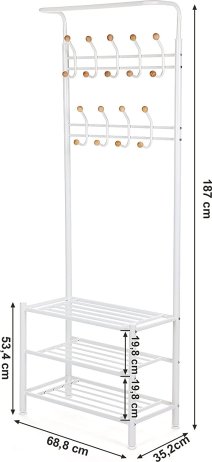 Bílý věšák Industrial R04