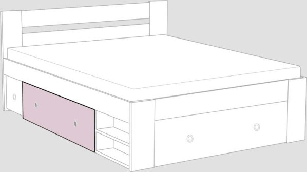 Boční čelo šuplíku k posteli Larisa 120x200, R-rose