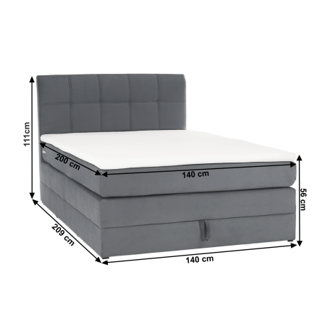 Boxspring postel Plafo 140x200 MegaKomfort Visco