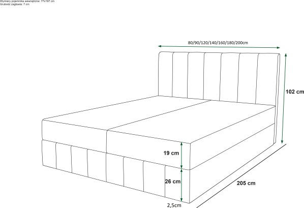 Boxspringová postel BAHAMA Monolith-15 160x200 cm