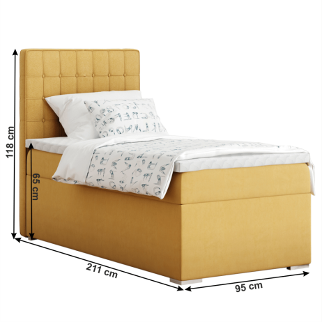Boxspringová postel Gaffam 90x200 levá