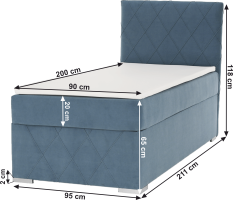 Boxspringová postel Nameout 90x200 pravá