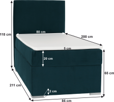 Boxspringová postel Topgo 80x200 levá