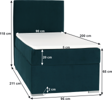 Boxspringová postel Topgo 90x200 levá