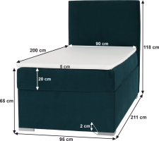 Boxspringová postel Topgo 90x200 pravá