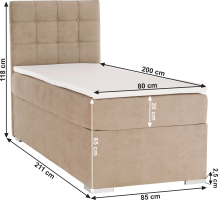Boxspringová postel Wardall 80x200 levá
