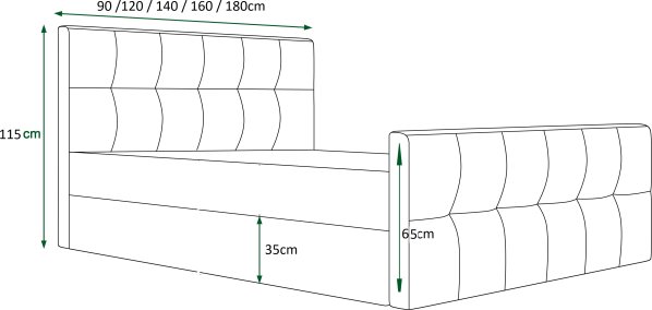 Čalouněná postel BLIND Monolith 72 90x200 cm