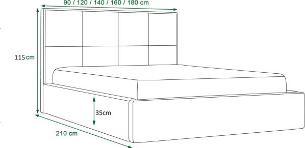 Čalouněná postel GERD Monolith 92 90x200 cm