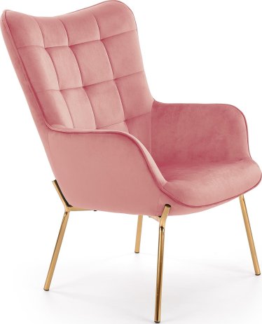 Designové křeslo CASTEL 2 zlatá/růžová