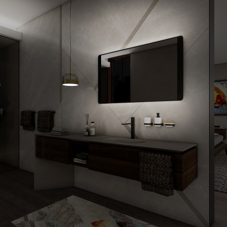 Černé LED zrcadlo ZPC 42006V-90 120x65 cm