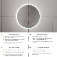 Černé LED zrcadlo ZPC 42006V-90 120x65 cm