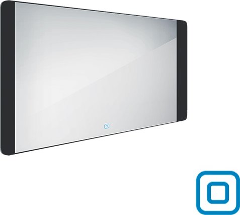 Černé LED zrcadlo ZPC 42006V-90 120x65 cm
