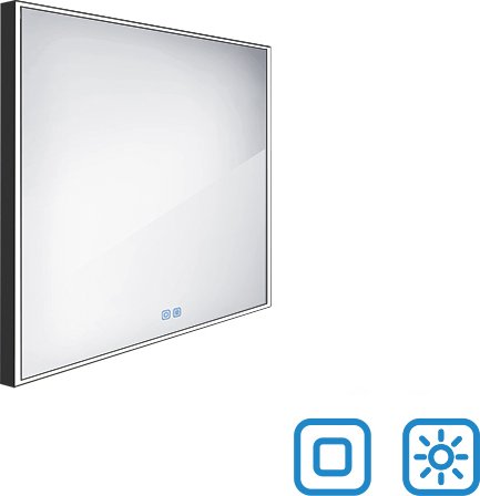 Černé LED zrcadlo ZPC 13066VX-90 60x60 cm