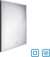 Černé LED zrcadlo ZPC 13002VX-90 60x80 cm