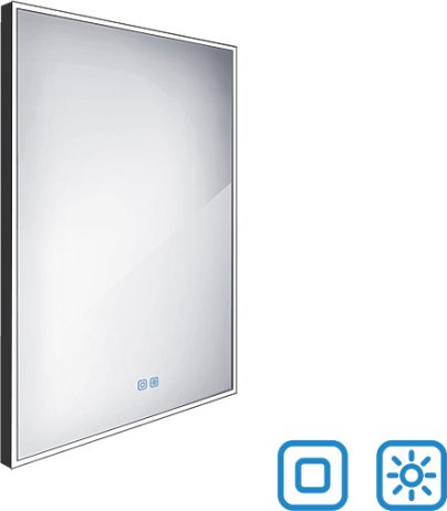 Černé LED zrcadlo ZPC 13002VX-90 60x80 cm