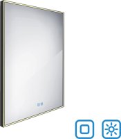Černé LED zrcadlo ZPC 13002VX-90 60x80 cm