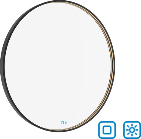 Černé LED zrcadlo ZPC 31004RVX-90 průměr 100cm
