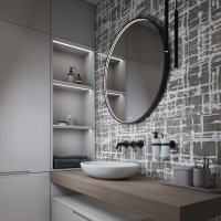 Černé LED zrcadlo ZPC 31004RVX-90 průměr 100cm