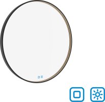 Černé LED zrcadlo ZPC 31001RVX-90 průměr 70 cm