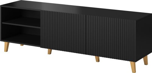 Černý TV stolek PAFOS 2D2K