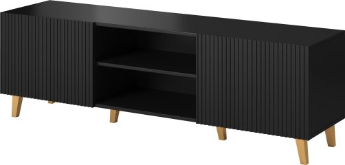 Černý TV stolek PAFOS 2D2K