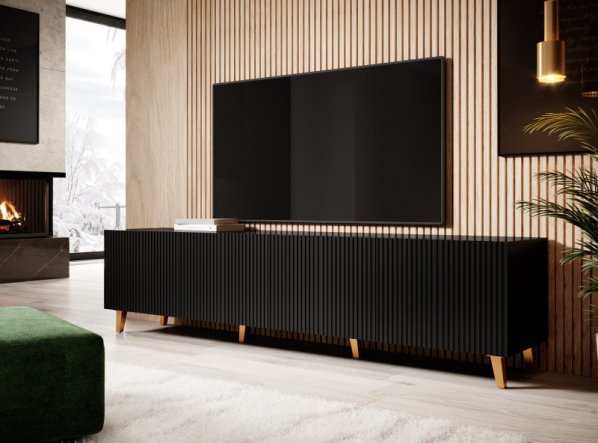Černý TV stolek PAFOS 4D