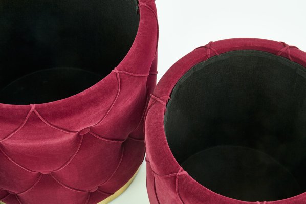 Červený taburet POLLY set 2ks