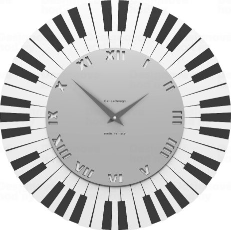 Designové hodiny 51-10-2-2 CalleaDesign Piano black 45cm