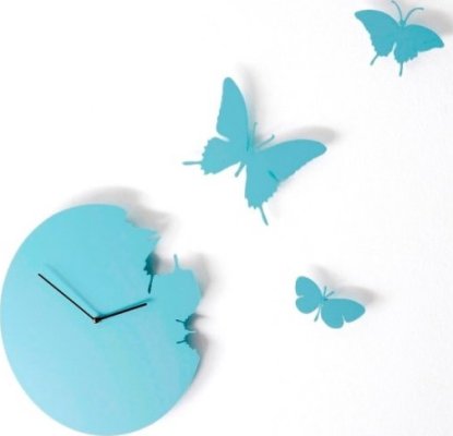 Designové hodiny Diamantini a Domeniconi Butterfly sky blue 40cm