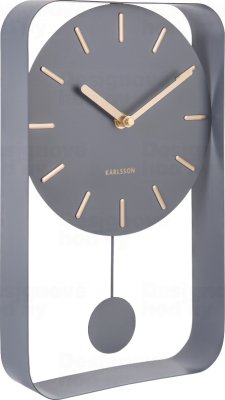Designové kyvadlové nástěnné hodiny 5796GY Karlsson 33cm