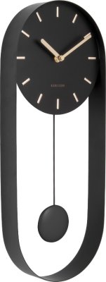 Designové kyvadlové nástěnné hodiny 5822BK Karlsson 50cm