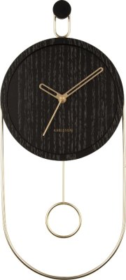 Designové kyvadlové nástěnné hodiny 5892BK Karlsson 46cm