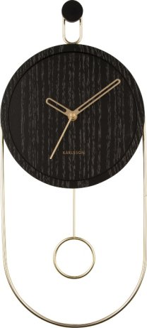 Designové kyvadlové nástěnné hodiny 5892BK Karlsson 46cm