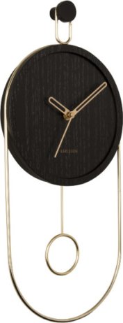 Designové kyvadlové nástěnné hodiny 5892BK Karlsson 46cm