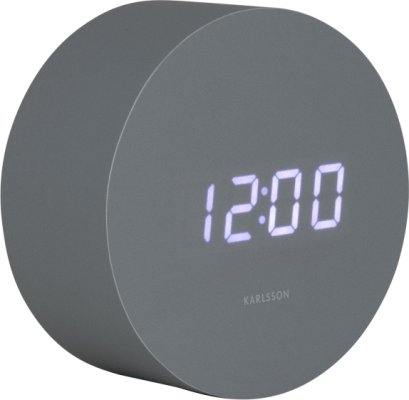 Designové LED hodiny s budíkem 5981GY Karlsson 9cm