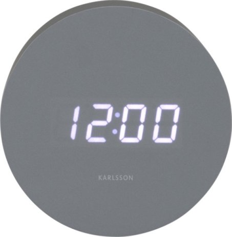 Designové LED hodiny s budíkem 5981GY Karlsson 9cm