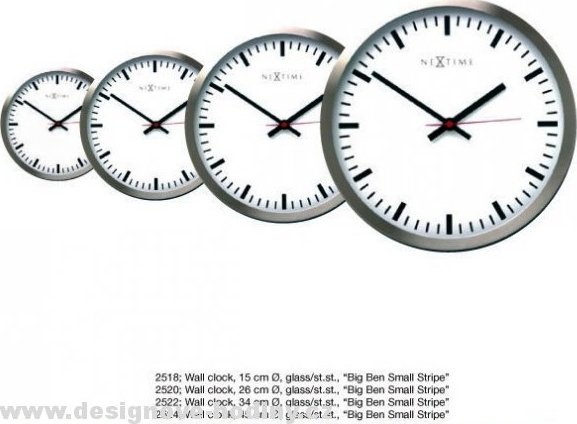Designové nástěnné hodiny 2520 Nextime Stripe white 26cm