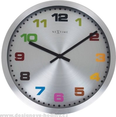 Designové nástěnné hodiny 2907kl Nextime Mercure color 45cm