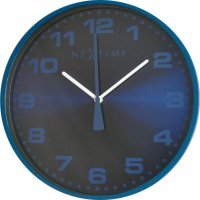 Designové nástěnné hodiny 3053bl Nextime Dash blue 35cm